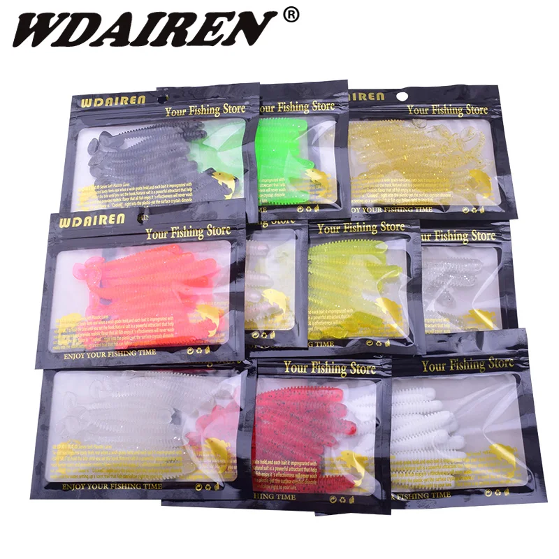 Señuelos de Pesca blandos, cebos de 7cm, 2g, sábalo, carpa, jiging, gusano Artificial vivo, Swimbait, aparejos de pesca, 10 unids/lote - imagen 5