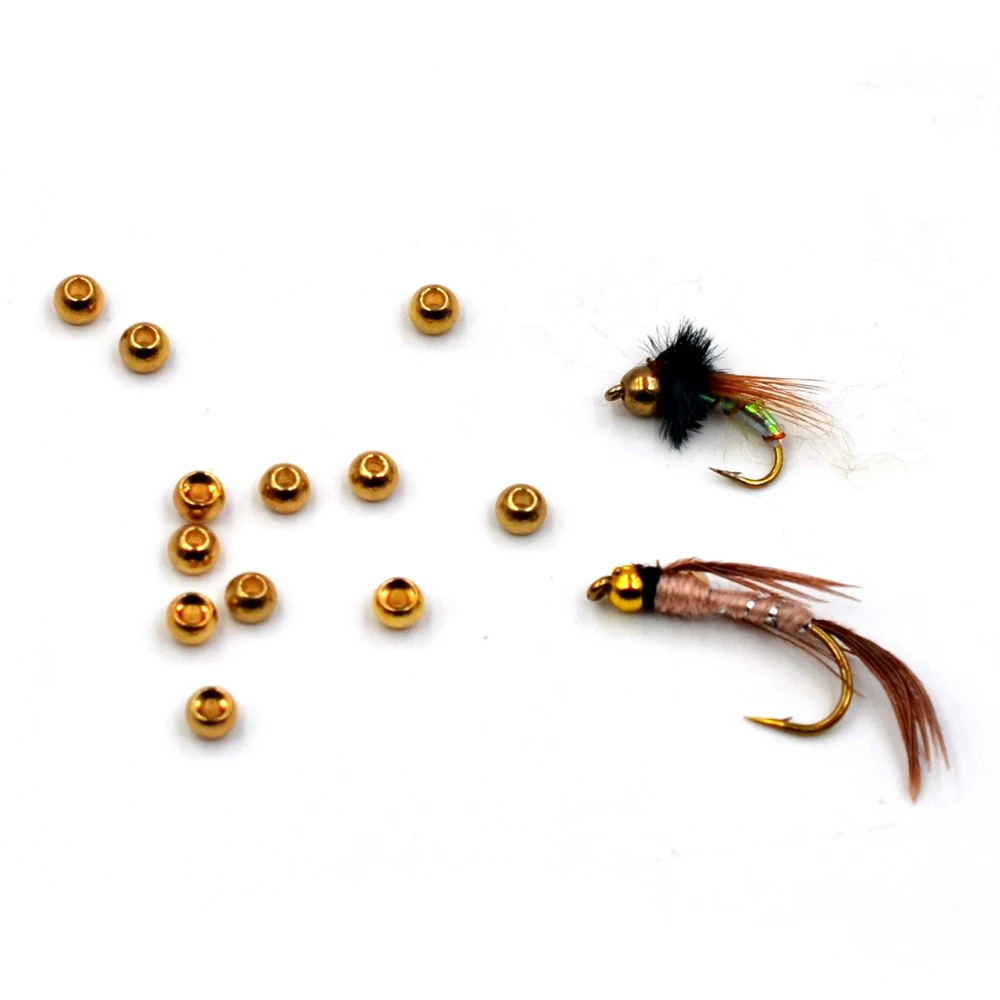MNFT-Cuentas de tungsteno de 3,4mm, materiales para atar moscas, cabeza de Ninfa, plantilla dorada, 20 piezas - imagen 5