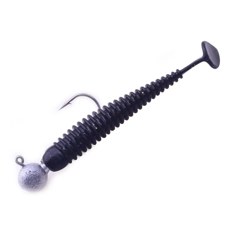 Señuelo de pesca suave, cebo de silicona, cola en T, Swimbait, lubina, sábalo, Wobbler, 7cm, 10 unidades por lote - imagen 3