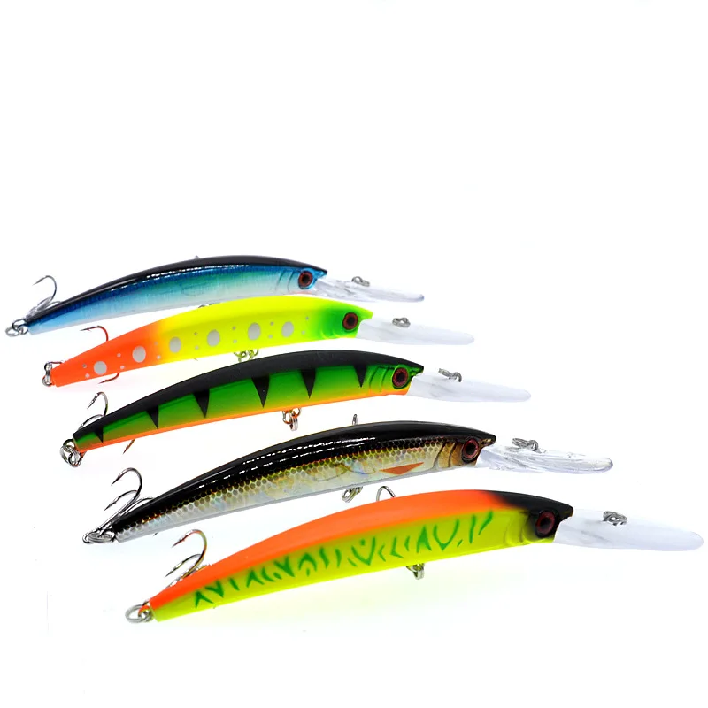Señuelo Minnow, señuelos artificiales de pesca, tablero de lengua de boca larga, 15g/21g, lote de cebo duro, 5 piezas en oferta - imagen 4