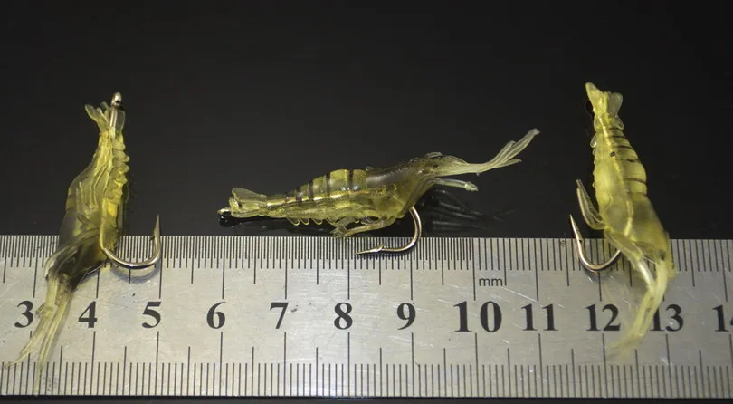 MNFT 50 unids/lote simulación de camarones blandos señuelos cebo Artificial señuelo de pesca suave con ganchos peso ligero señuelo de pesca de carpa - imagen 5