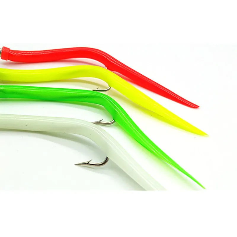 Señuelo de Pesca suave, anzuelo Artificial, anzuelo de anzuelo, tubo de Anguila, 65mm, 120mm, 140mm, 160mm - imagen 2