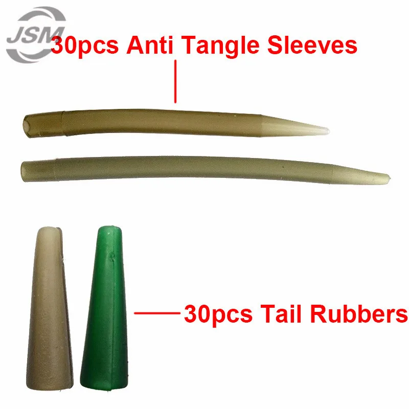 JSM 120 Uds accesorios de pesca de carpa aparejos mangas antienredos gomas de cola Clips de plomo de seguridad juego de giratorios de cambio rápido con caja - imagen 2