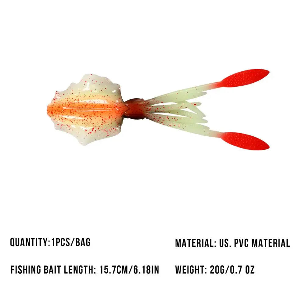 1 Uds. Señuelo suave faldas de calamar cebo señuelo de pesca pulpo barco pesca en el mar PVC goma Artificial cebo suave pesca Trolling Leurre - imagen 3