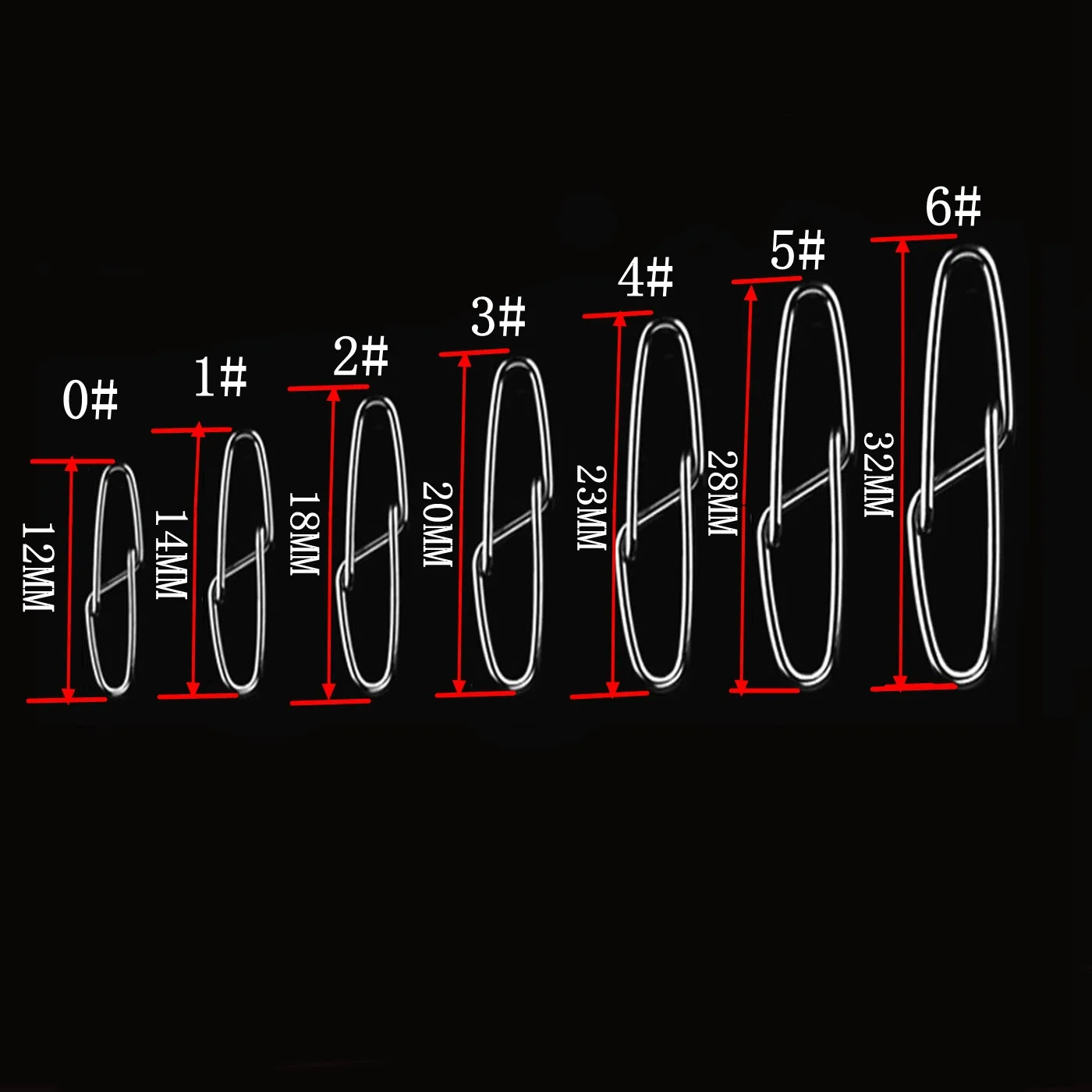 Conector giratorio de acero inoxidable, rodamiento giratorio de 13mm-35mm, barril de pesca, gancho de seguridad, accesorios de señuelo, 50 unids/lote - imagen 5