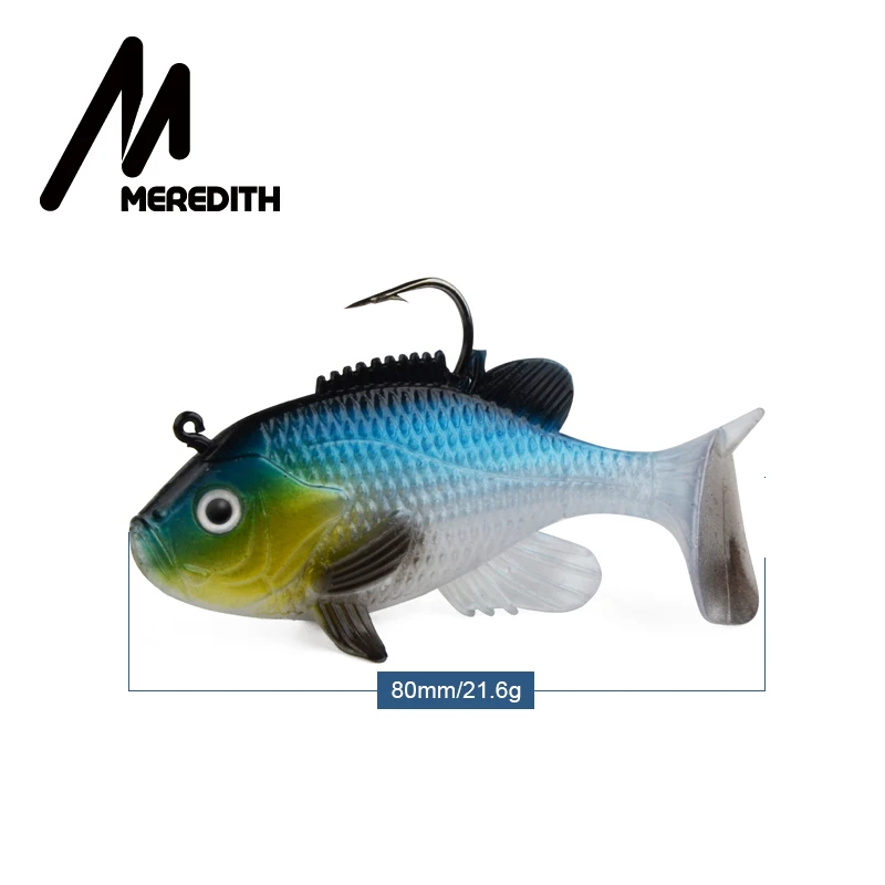 Meredith 3,15 &quot;Sunfish 3 uds 21,6g 8 cm señuelo de pesca cebos blandos artificiales Wobblers contrapeso incorporado señuelo suave aparejos - imagen 3