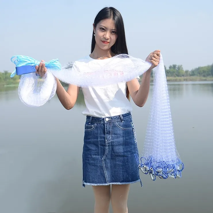 Red de pesca de 1,2-3,6 m con plomo ni sin plomo, redes fundidas de EE. UU., lanzamiento manual de agua, red de peces con mosca, herramienta de rejilla pequeña - imagen 5