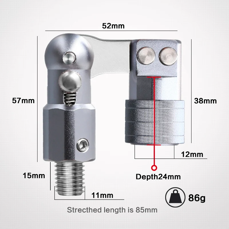 SANLIKE caña de pescar convertida en adaptador de red de inmersión, juntas de conector, Junta plegable de aluminio, tornillo estándar japonés de 11mm - imagen 3