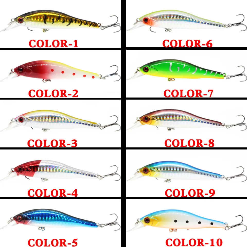 Señuelos de Pesca artificiales, cebos duros de calidad profesional, 9, 6cm, 12g, 10 colores disponibles, 1 unidad - imagen 4