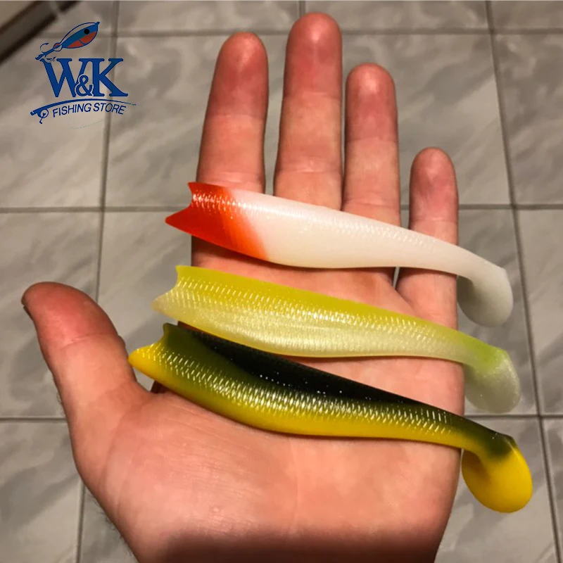 Señuelos de pesca, juego de colores, 13 colores, 11 cm, 4,3 pulgadas, señuelo suave, vinilo Flexible, Lucio y Muskie, cebo de pesca realista Shad Lu - imagen 2