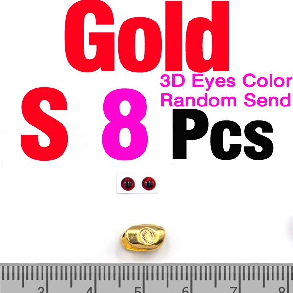 8Pcs S Gold