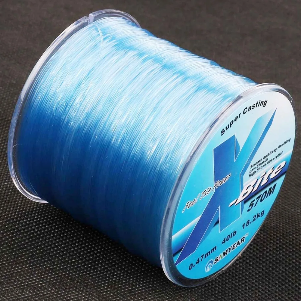 Cuerda de nailon superfuerte para pesca de carpa, hilo de monofilamento de 570m, 40lb, 0,47mm, color blanco y azul claro, Material de Japón - imagen 2