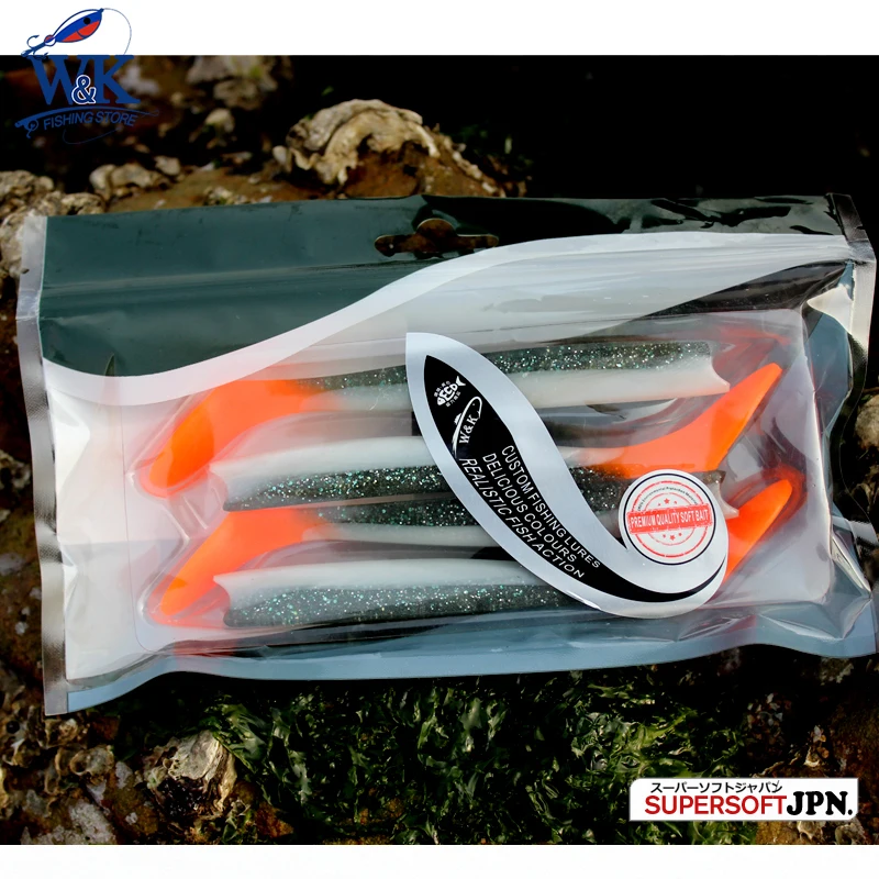 Cebos de pesca de Lucio de 14cm, 4 unids/lote, señuelos de vinilo suave de estilo de silicona, cebos blandos de agua salada costera con cola de paleta grande, señuelos de sábalo - imagen 5