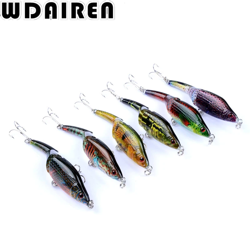Señuelo de pesca multiarticulación, 1 piezas, 3 secciones, 9,5 cm, 7,8g, pececillos, wobblers, cebo Artificial pintado, Crankbait, aparejos de pesca - imagen 5