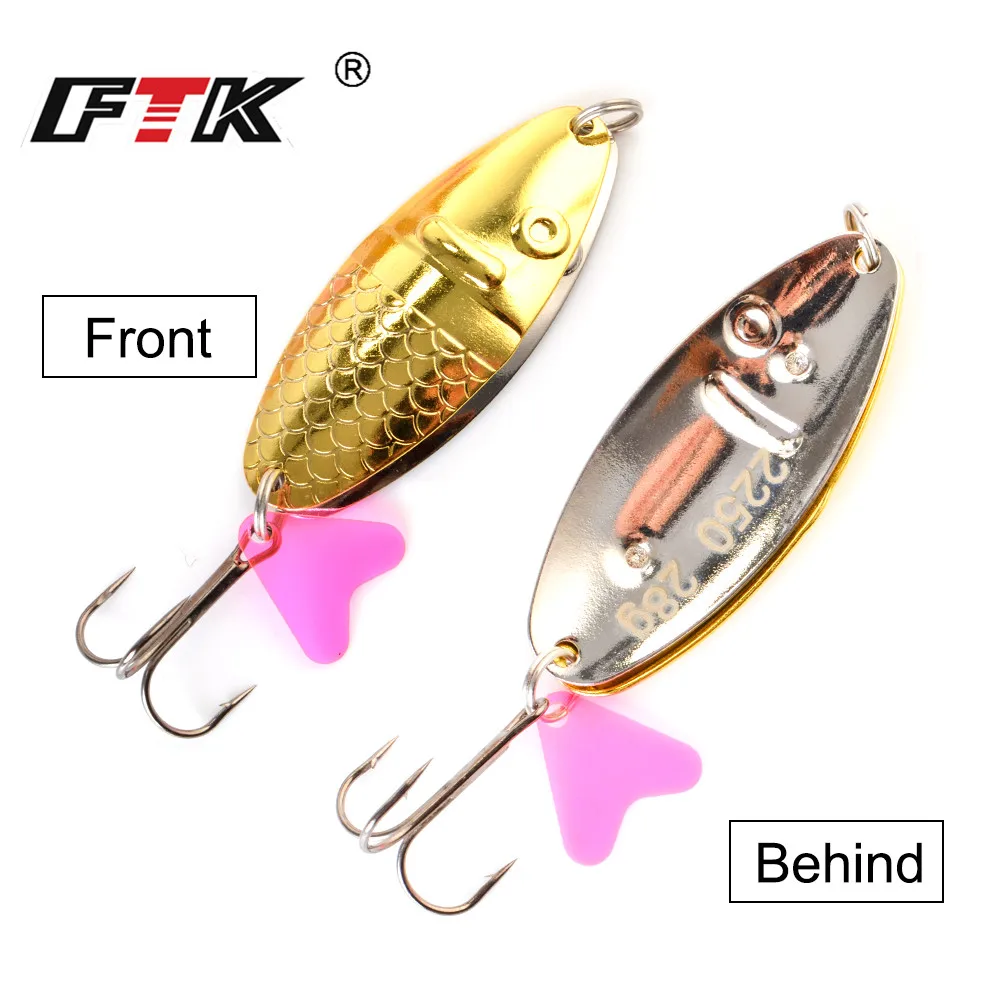 FTK-señuelo de pesca de doble cuchara con anzuelo triple, 21g, 28g, 35g, cebo giratorio de Lucio, Jigging de Metal, cebo duro para pesca de carpa, 1 ud. - imagen 4