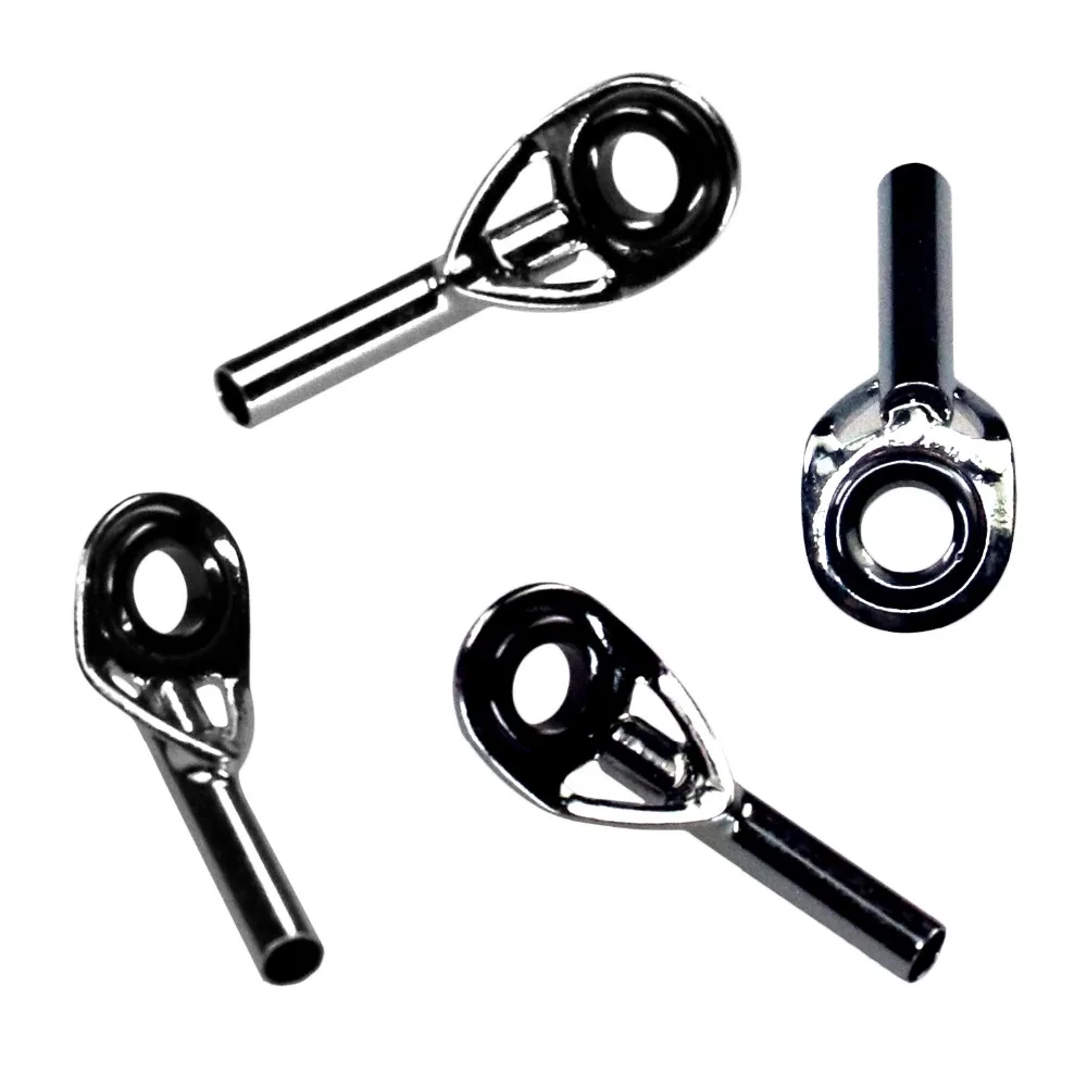 50 Uds. Kit de reparación de puntas de caña de pescar de 1mm, 1,5mm y 2mm, anillo de ojo de acero inoxidable y cerámica plateado, guías de caña de pescar, tapas de punta - imagen 4