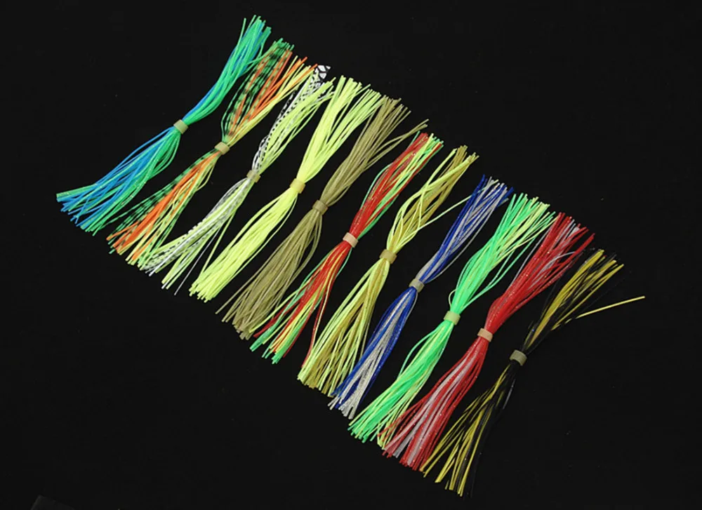 MNFT, 12 mechones de 13cm de longitud, atado de moscas, hilos de goma, faldas, correas de silicona para moscas, señuelo, alambre para Barba, fabricación de colores mezclados aleatorios - imagen 5