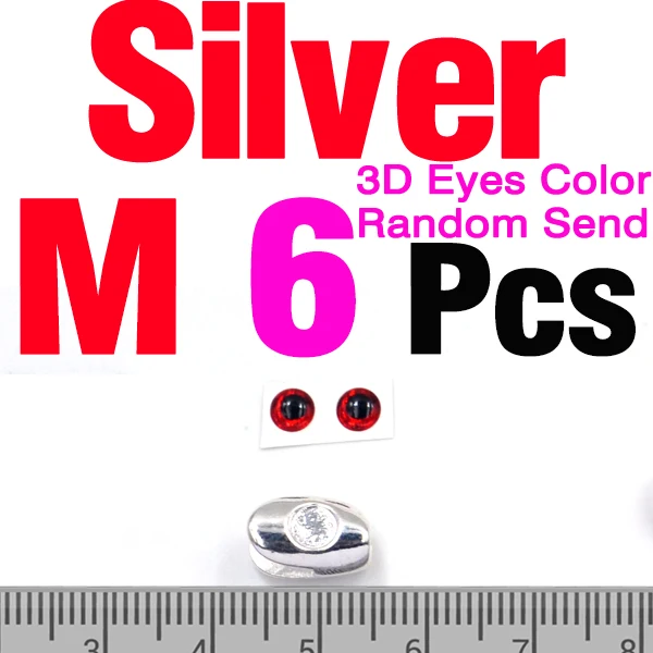 6Pcs M Silver
