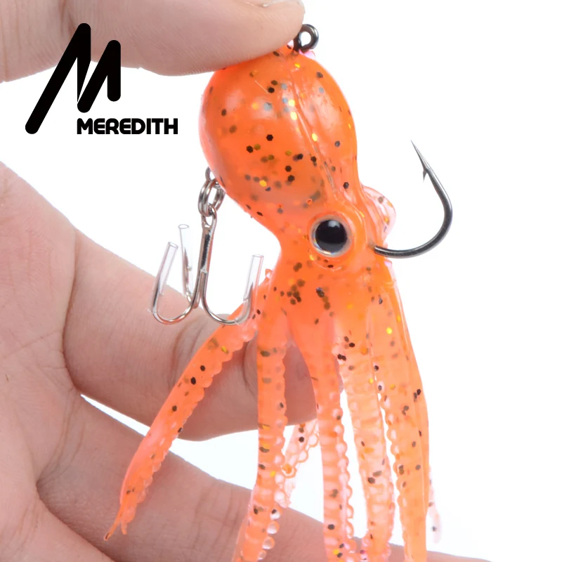 MEREDITH-Señuelos de Pesca de cola larga, cebos de pulpo bBait con contrapeso incorporado, 23g, 9cm, 5 unids/lote - imagen 4