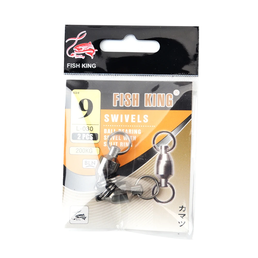 NGB 2-6PCS Giratorio de pesca con rodamiento de bolas con anillo dividido 1 # -9 #   Señuelo de pesca Conector Terminal Aparejos de pesca - imagen 4