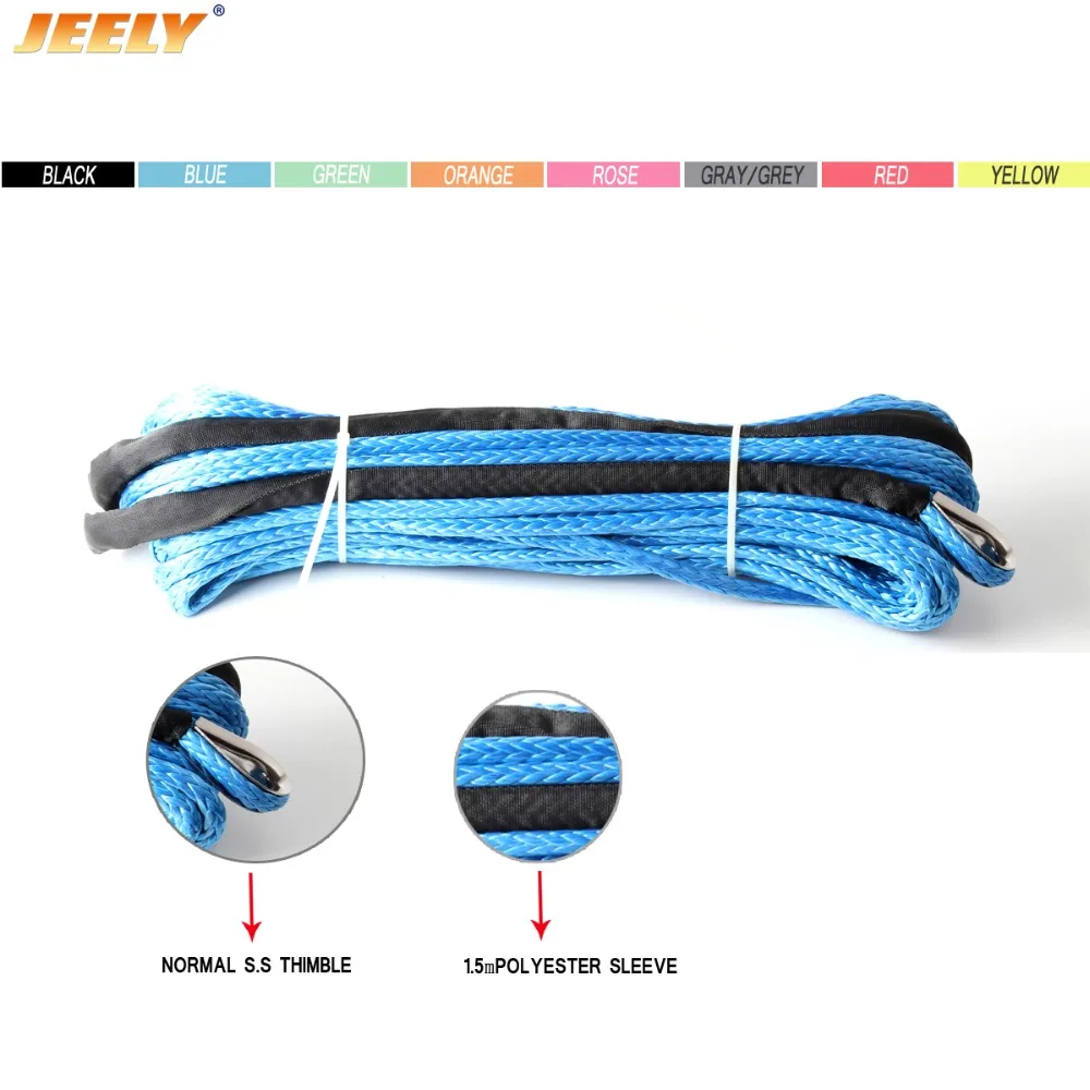 JEELY-Cuerda de cabrestante para todoterreno, accesorio de 12mm x 15m, UHMWPE, 12mm, 1/2 "x 100 pies - imagen 4
