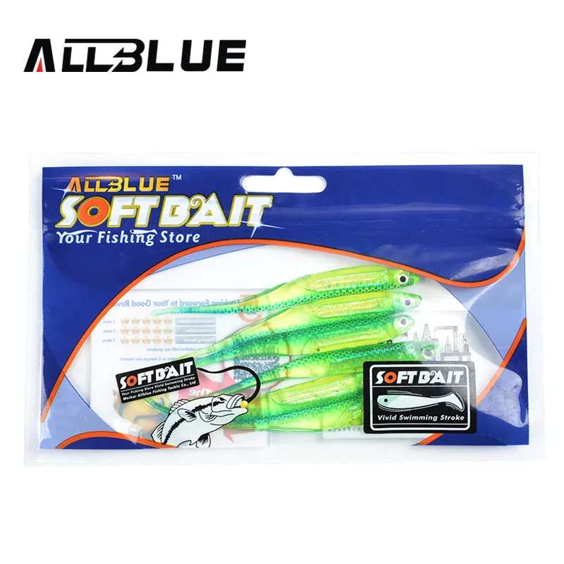 ALLBLUE-señuelo suave de 2,8g/95mm para Sábalo, gusano, Swimbaits Jig Head, señuelo suave, cebo de pesca con mosca, 6 unids/lote - imagen 2