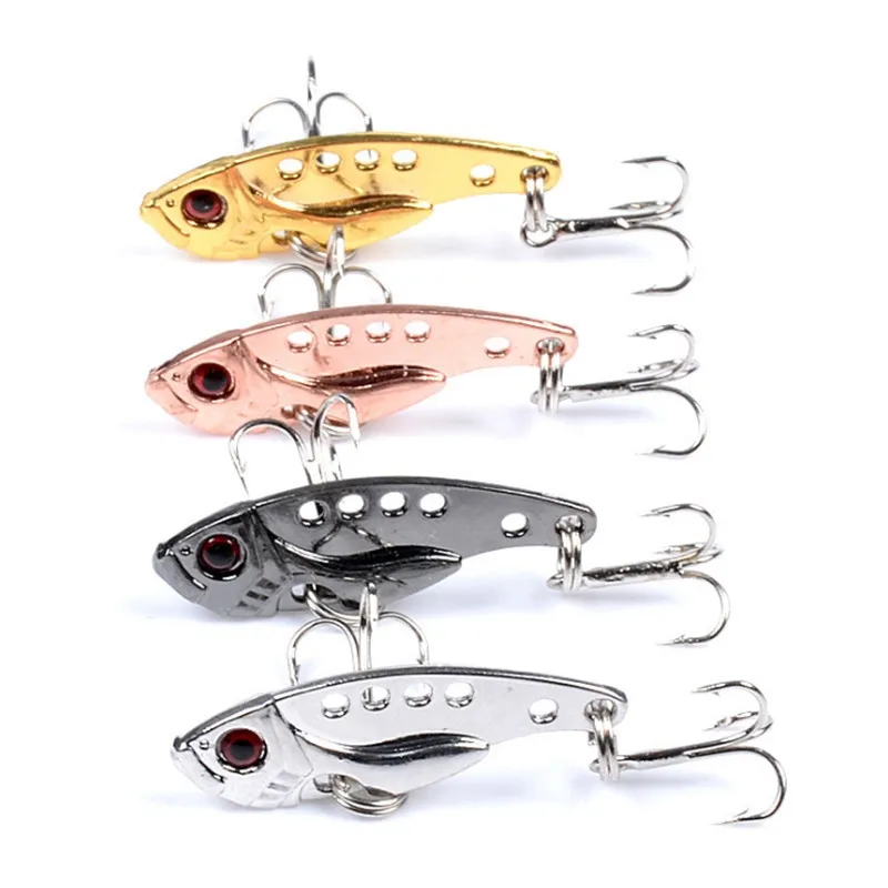 1 Uds Metal VIB 3,5G/3,5 CM señuelo de pesca Mini cuchara vibratoria Spinner Crankbait Bass cebo duro Artificial cigarra aparejos de pesca