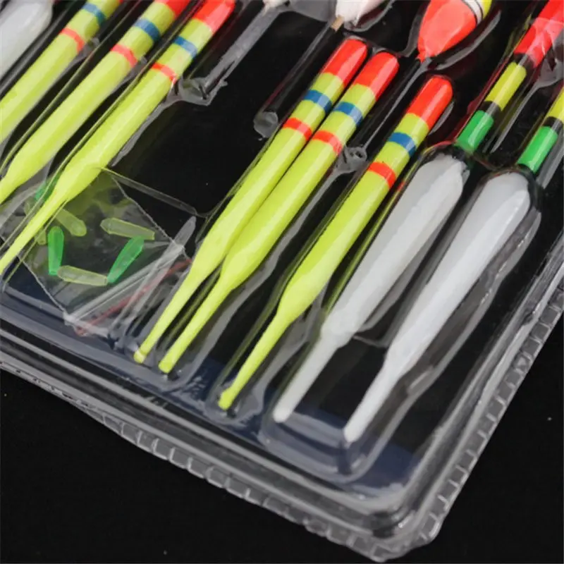 Boya Vertical de pesca marina, flotadores de tamaño surtido para la mayoría de los tipos de pesca con gomas de fijación, Señuelos de Pesca, 1 Juego (15 Uds.) - imagen 3