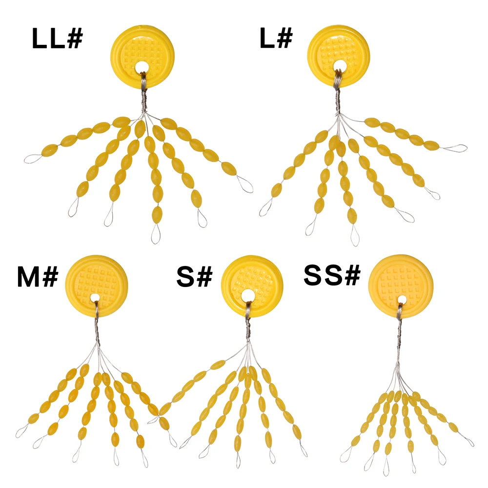 180 Uds. Tapón de flotador de pesca de goma, línea de pesca Bobber, parada de frijoles espaciales, caja de aparejos de pesca, señuelo ovalado, accesorios de pesca - imagen 3