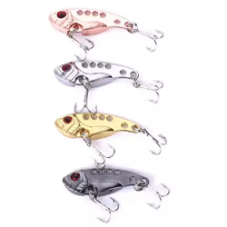 Señuelo de pesca de Metal VIB, 3,5G/3,5 CM, cuchara giratoria con vibración, Crankbait, cebo duro Artificial, aparejos de cicla VIB, 4 unids/lote