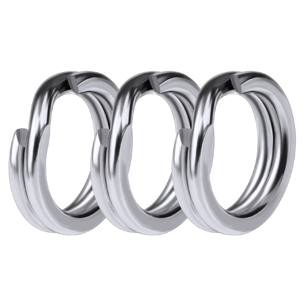 PROBEROS-Anillos divididos de pesca para cebo duro de manivela, Conector de acero inoxidable plateado, 0 #-12 #, anillos divididos de doble bucle, 1000 Uds. - imagen 5