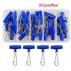 Hyaena 20 unids/set tamaño 4,5X2,7 cm cabeza giratoria de plástico azul con gancho Snap pesca plomo deslizamiento giratorios trenza línea de pesca deslizador