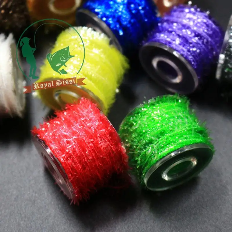 Royal Sissi 10 carretes de varios colores, hilo de chenilla de oropel de cactus, tira de Flash de cristal, insectos de ninfas, materiales de atado de moscas - imagen 3