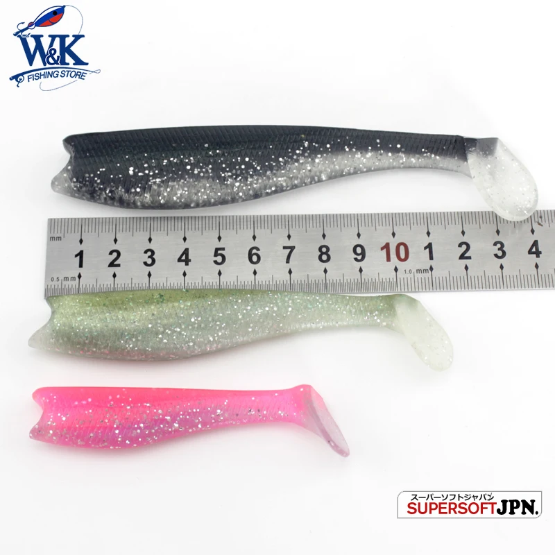 Material flotante señuelo suave con cola de paleta 11 cm natación acción Shad cebo efectivo bajo cebo de pesca 4 piezas de pesca señuelos - imagen 5