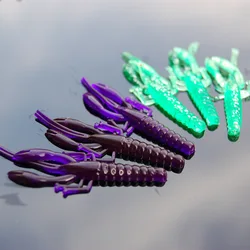 Señuelo blando Camarón Hierba Texas Rig Morado
