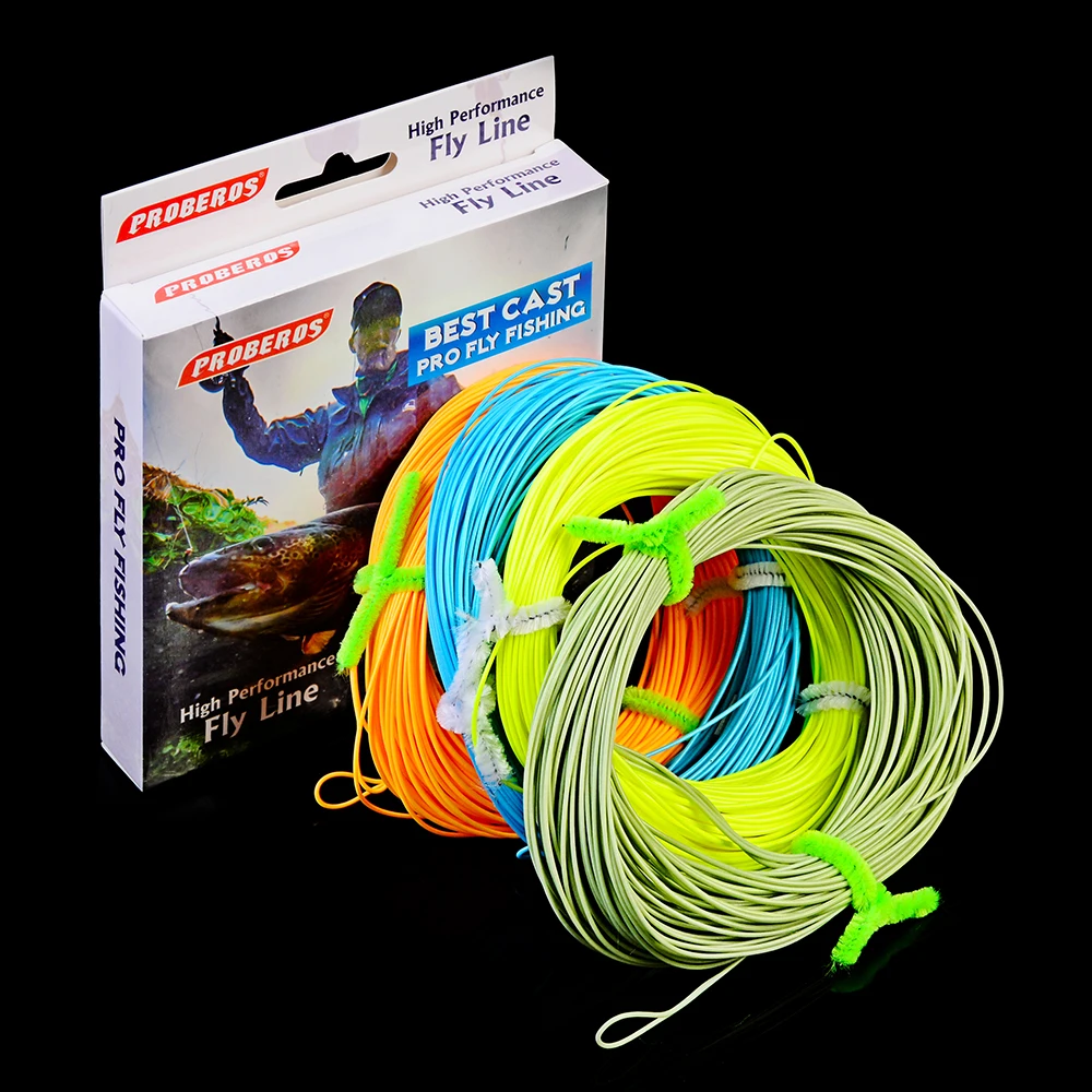 Línea de pesca con mosca flotante, hilo de pescar con mosca, Color verde musgo, naranja, amarillo, verde azulado, 100 pies de peso, WF-2F/3F/4F/5F/6F/7F/8F, 1 unidad - imagen 3