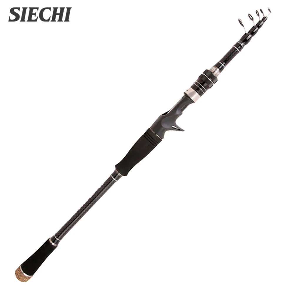SIECHI-caña de pescar telescópica, peso ultraligero, giratoria, Material de fibra de carbono, aparejos, 1,8-3,0 m - imagen 4