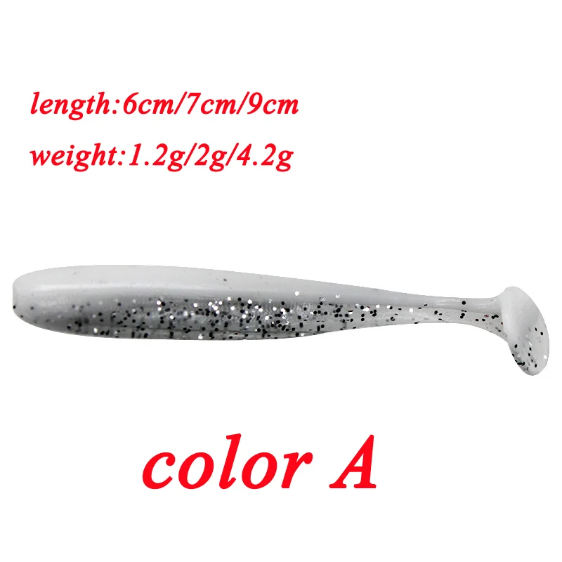 1 unids/lote Wobbler señuelo de pesca 6 cm/7 cm/9 cm Easy Shiner Jig Swimbait Artificial doble Color silicona suave cebo carpa lubina señuelo - imagen 2