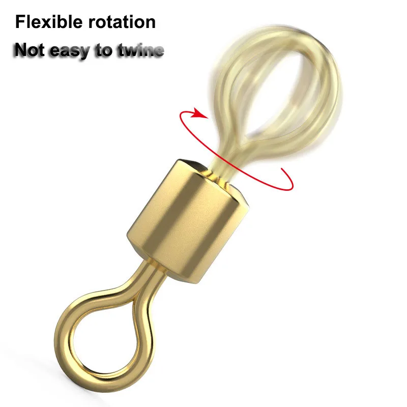 Figura chapada en oro de 100 piezas, anillo Sub-hembra de ocho anillos, conector de grupo de línea, aparejos de pesca, equipo de pesca - imagen 5