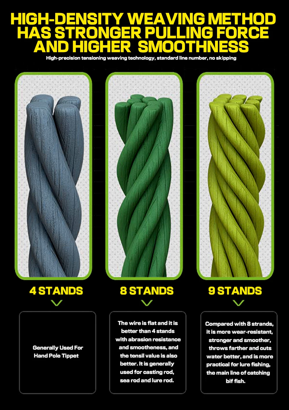 JOF-sedal de pesca trenzado, hilo de pesca de carpa multifilamento, Japón, 9x longitud 300M/500M - imagen 4
