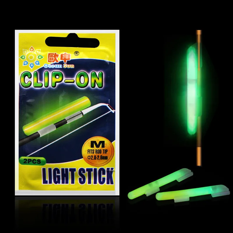 Flotador de pesca nocturno 20 piezas, luminoso, soporte de luz de Punta fluorescente, efecto de aparejos de pesca, accesorio, palos de luz, varilla con Clip - imagen 2
