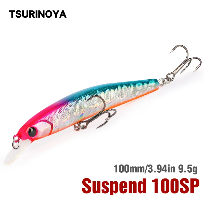 TSURINOYA-señuelo de pesca de pececillo suspendido DW70, 100mm, 9,5g, Swimbait Artificial, Wobbler, Jerkbait, Lucio, lubina, Crankbait