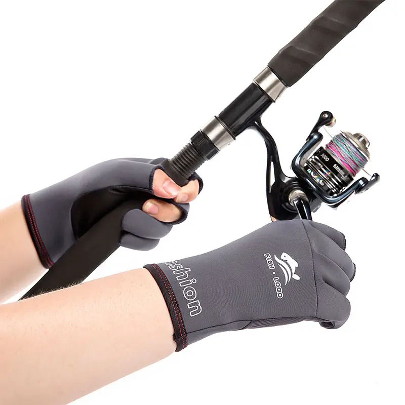Guantes de neopreno antideslizantes para pesca con mosca, guantes antideslizantes de 3 dedos para fotografía, motociclismo, tiro, ciclismo y senderismo - imagen 3