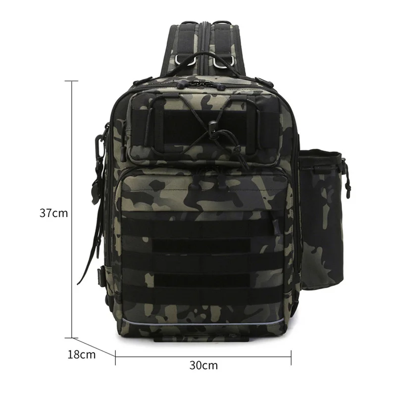 Mochila para Señuelos de Pesca, bolsa de pecho para escalada al aire libre, bolso de hombro militar para deporte, Camping, Molle, caja de pesca del ejército, bolsa para caña XA36 ++ G - imagen 4