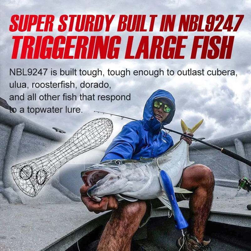 Noeby-señuelo de pesca Popper de juego grande, cebo duro Artificial de 205mm, 133g, 4/5X anzuelos para pesca de atún GT de mar pesado - imagen 4