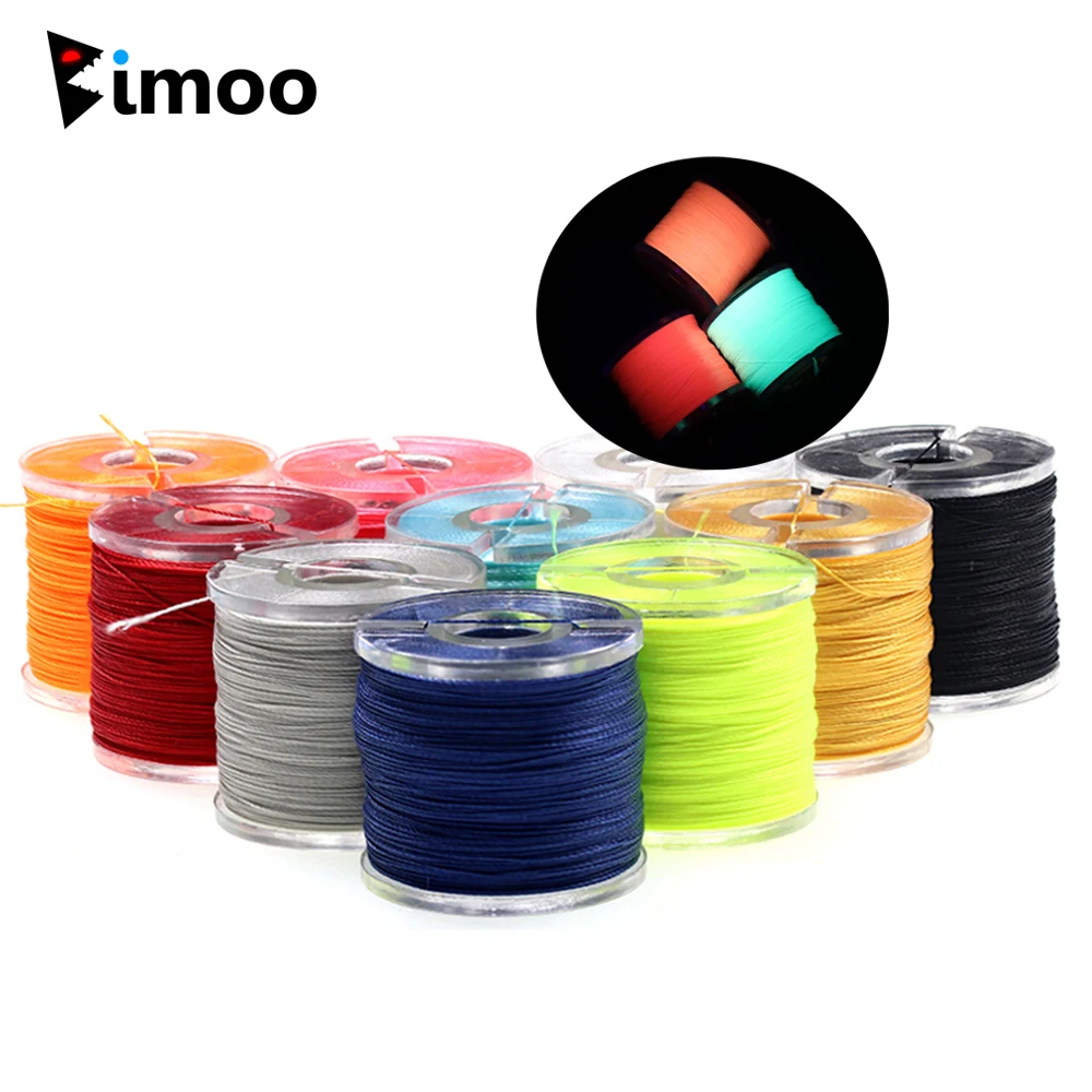 Bimoo-Hilo de encuadernación para anzuelo de pesca, 120D, 150D, 150m, resistente, lento, con brillo UV