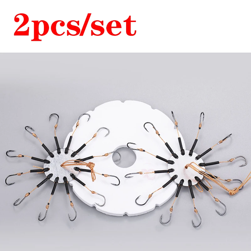 Anzuelos de pesca afilados de acero de alto carbono, juego de anzuelos de plantilla para atrapar carpa, accesorios de aparejos de pesca, 2 uds./lote - imagen 3