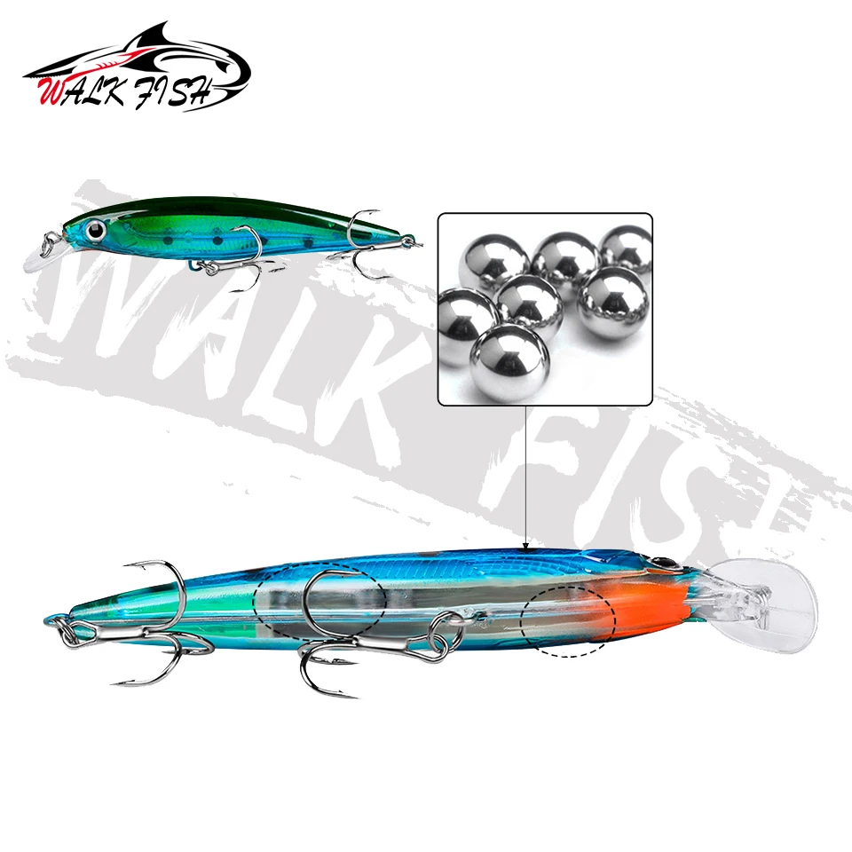 WALK FISH-señuelo de pesca de pececillos láser, 11CM, 13,4G, anzuelos de pesca, aparejos wobbler, crankbait, cebo duro artificial de Japón, swimbait - imagen 5