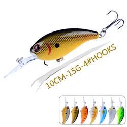 Señuelo de Pesca Wobbler para Lucio/curricán, Señuelos de Pesca con ojos 3d, cebo duro, plantilla Artificial, aparejos para lubina, Swimbait, ganchos Crankbait, 1 ud.