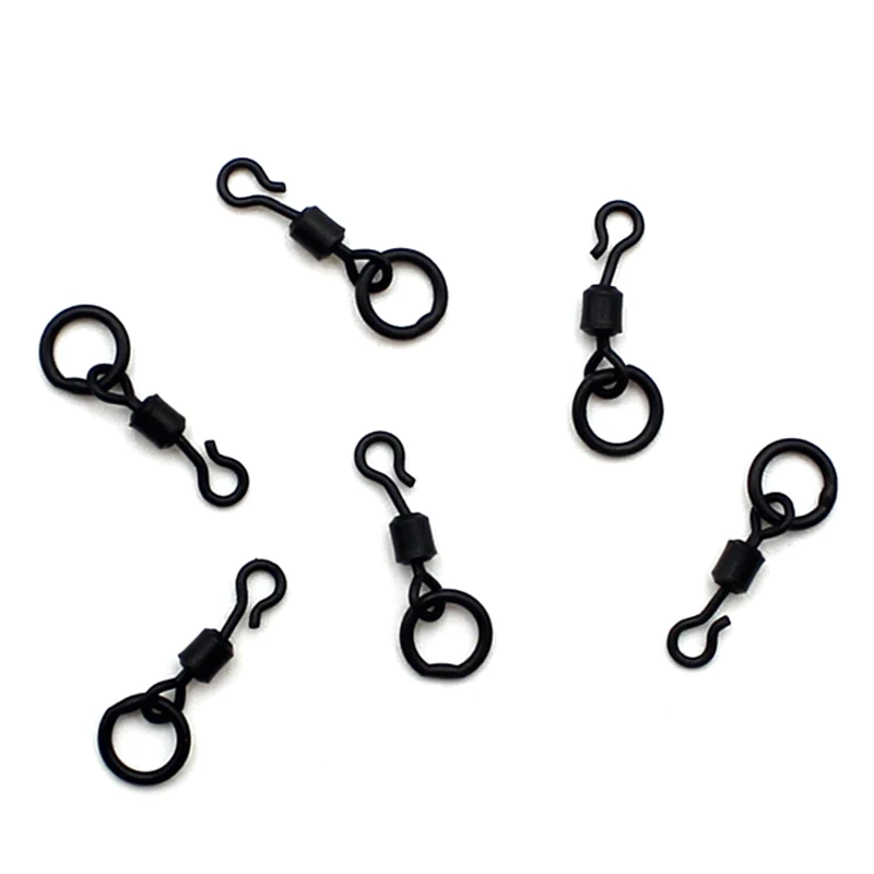 Ganchos giratorios de pesca de carpa, accesorios de pesca con anillo sólido, cambio rápido, 20 Uds. - imagen 5